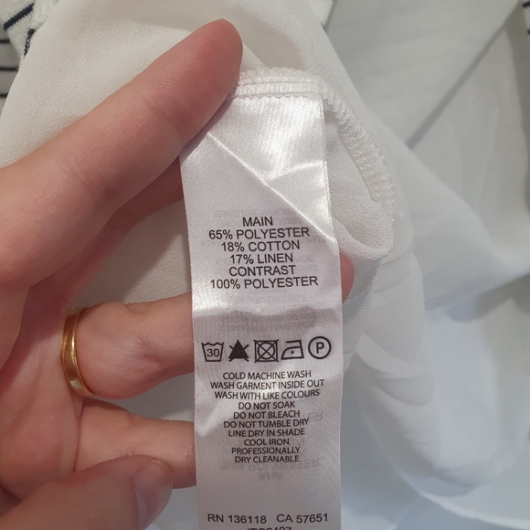 Forever New size small long sleeve striped top with sheer lining - Picture 5 of 5